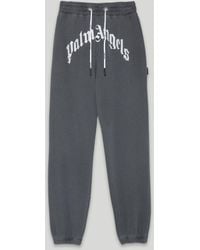 Palm Angels Curved Logo Sweat Trousers - Black