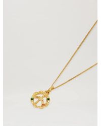 Palm Angels - Goldene Halskette Mit Geschmolzenem Peace-Anhänger Frau - Lyst