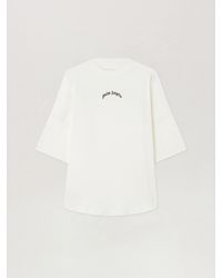 Palm Angels - Curved Logo Over T-Shirt - Lyst