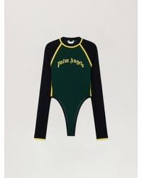 Palm Angels - Curved Logo Long-Sleeved Bodysuit - Lyst