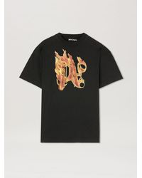 Palm Angels - Burning Monogram T-shirt - Lyst
