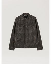 Palm Angels - Curved Logo Coated Overshirt Dark - Lyst