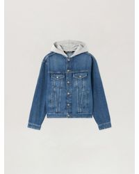 Palm Angels - Curved Logo Denim Jacket - Lyst