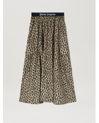 Palm Angels Animalier Cargo Skirt - Natural