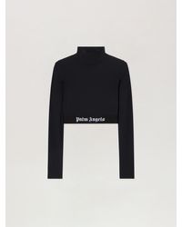 Palm Angels - Classic Logo Long-Sleeved Mockneck Top - Lyst