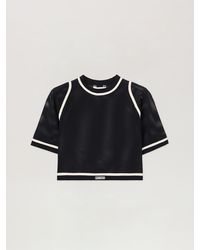 Palm Angels - Logo Mesh Cropped Top - Lyst