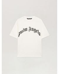 Palm Angels - Curved Logo T-Shirt Off - Lyst