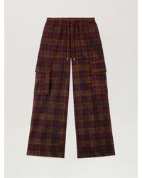 Palm Angels - Overdyed Check Cargo Pants Burgundy - Lyst