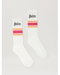 Palm Angels - Logo Striped Socks - Lyst