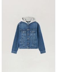 Palm Angels - Curved Logo Denim Jacket - Lyst