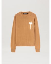 Palm Angels - Strickpullover Mit Palme Mann - Lyst