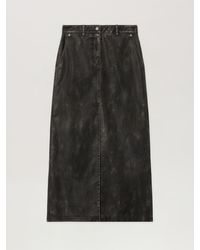Palm Angels - Curved Logo Coated Long Skirt - Lyst