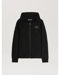 Palm Angels - Palms Zipped Hoodie Uomo Vintage Nero - Lyst