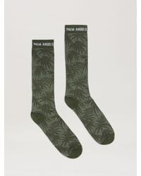 Palm Angels - Jacquard Palms Logo Socks Military - Lyst