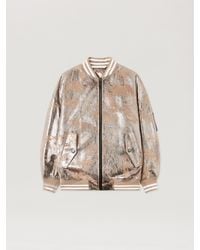 Palm Angels - Laminated Leather Bomber Jacket Nude - Lyst