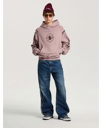 Palm Angels - Devil Herald Loose Hoodie Mauve - Lyst