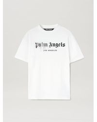 Palm Angels Logo-print Rhinestone-embellished Relaxed-fit Cotton T-shirt - White
