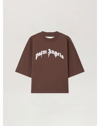 Palm Angels - Dripping Curved Logo Boxy T-Shirt - Lyst