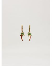 Palm Angels - Palm Strass Hoop Earrings - Lyst