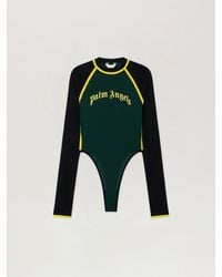Palm Angels - Curved Logo Long-Sleeved Bodysuit - Lyst