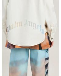 Palm Angels - Sunrise Palm Denim Overshirt Donna Off - Lyst