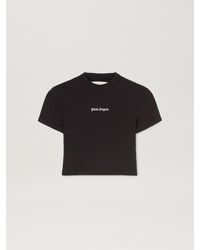 Palm Angels - Classic Logo Cropped Baby T-Shirt Donna Nero - Lyst