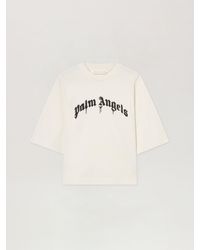Palm Angels - Dripping Curved Logo Boxy T-Shirt - Lyst