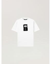 Palm Angels - Brushed Palm Tree Regular T-Shirt Off - Lyst