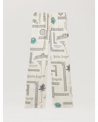 Palm Angels - Dollar Print Wide-Leg Pants Ivory - Lyst