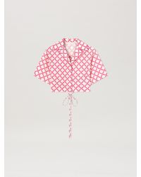 Palm Angels - Net Logo Crisscrossed Shirt Ivory - Lyst