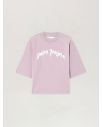 Palm Angels - Dripping Curved Logo Boxy T-Shirt - Lyst