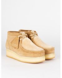 Clarks Wallabee Wedge Shoes - Natural