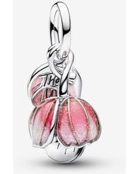PANDORA - Two-Tone Blooming Flower Dangle Charm - Lyst