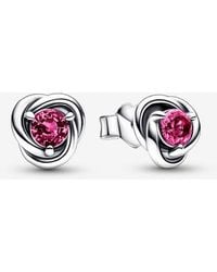 PANDORA - October Birthstone Eternity Circle Stud Earrings - Lyst