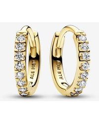 PANDORA - Sparkling Row Eternity Hoop Earrings - Lyst