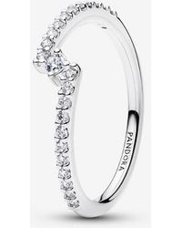 PANDORA - Sparkling Split Pavé Ring - Lyst