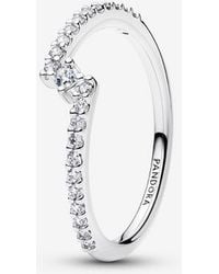 PANDORA - Sparkling Split Pavé Ring - Lyst
