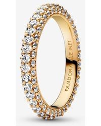 PANDORA - Timeless Pavé Single-row Ring - Lyst