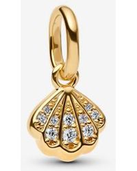 PANDORA - Sparkling Shell Mini Dangle Charm - Lyst