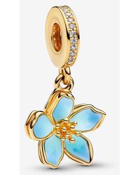 PANDORA Blossom Dangle Charm in Blue | Lyst UK