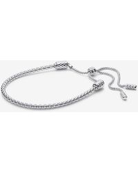PANDORA - Moments Studded Chain Slider Bracelet - Lyst