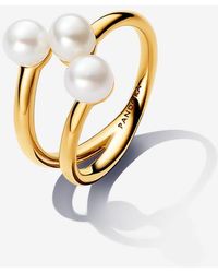 PANDORA - Treated Freshwater Cultured Pearl Open Ring - Lyst