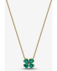PANDORA - Lucky Clover Pendant Necklace - Lyst