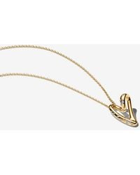 PANDORA - Organically Shaped Stone-Set Heart Pendant Necklace - Lyst