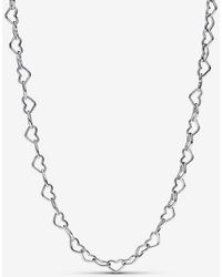 PANDORA - Linked Hearts Collier Necklace - Lyst
