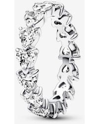 PANDORA - Row Of Hearts Eternity Ring - Lyst