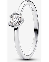 PANDORA - Talisman Sterling Silver Lab-grown Diamond Heart Ring - Lyst