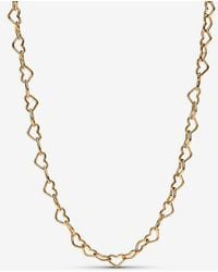 PANDORA - Linked Hearts Collier Necklace - Lyst