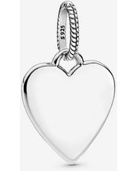PANDORA - Engravable Heart Tag Pendant - Lyst
