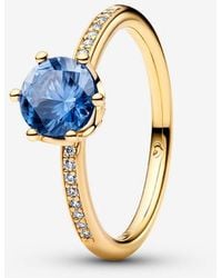 PANDORA - Sparkling Crown Solitaire Ring - Lyst
